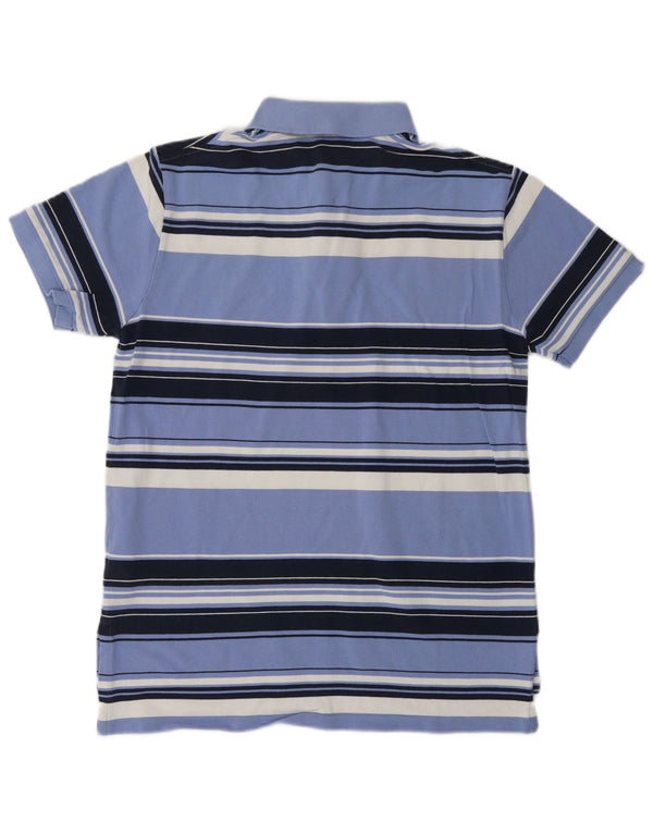 POLO RALPH LAUREN Camisa polo masculina de ajuste personalizado de algodão listrado azul médio