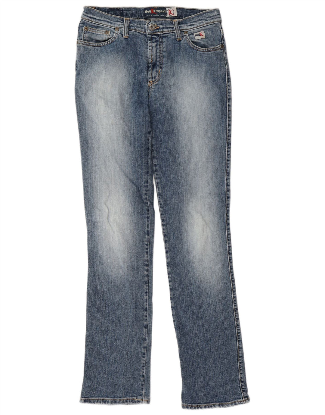 Calça jeans reta feminina Roy Kompakt W30 L31 algodão azul