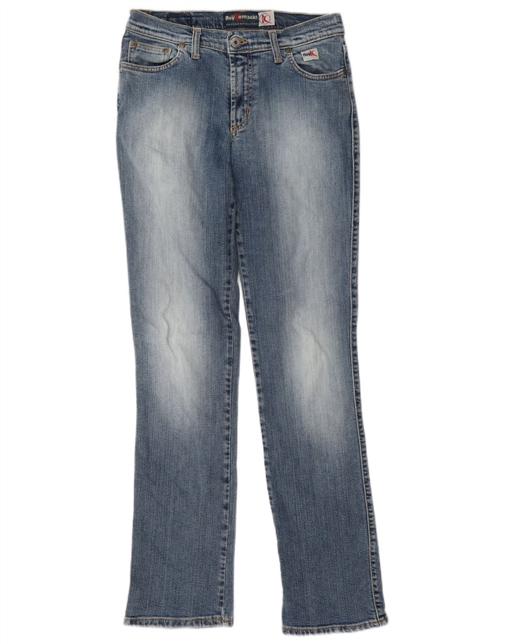 Calça jeans reta feminina Roy Kompakt W30 L31 algodão azul