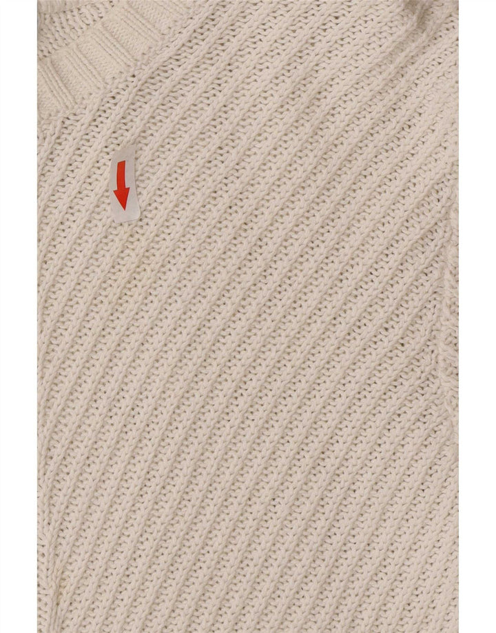 Suéter feminino Marks & Spencer com gola canoa UK 14 médio off white