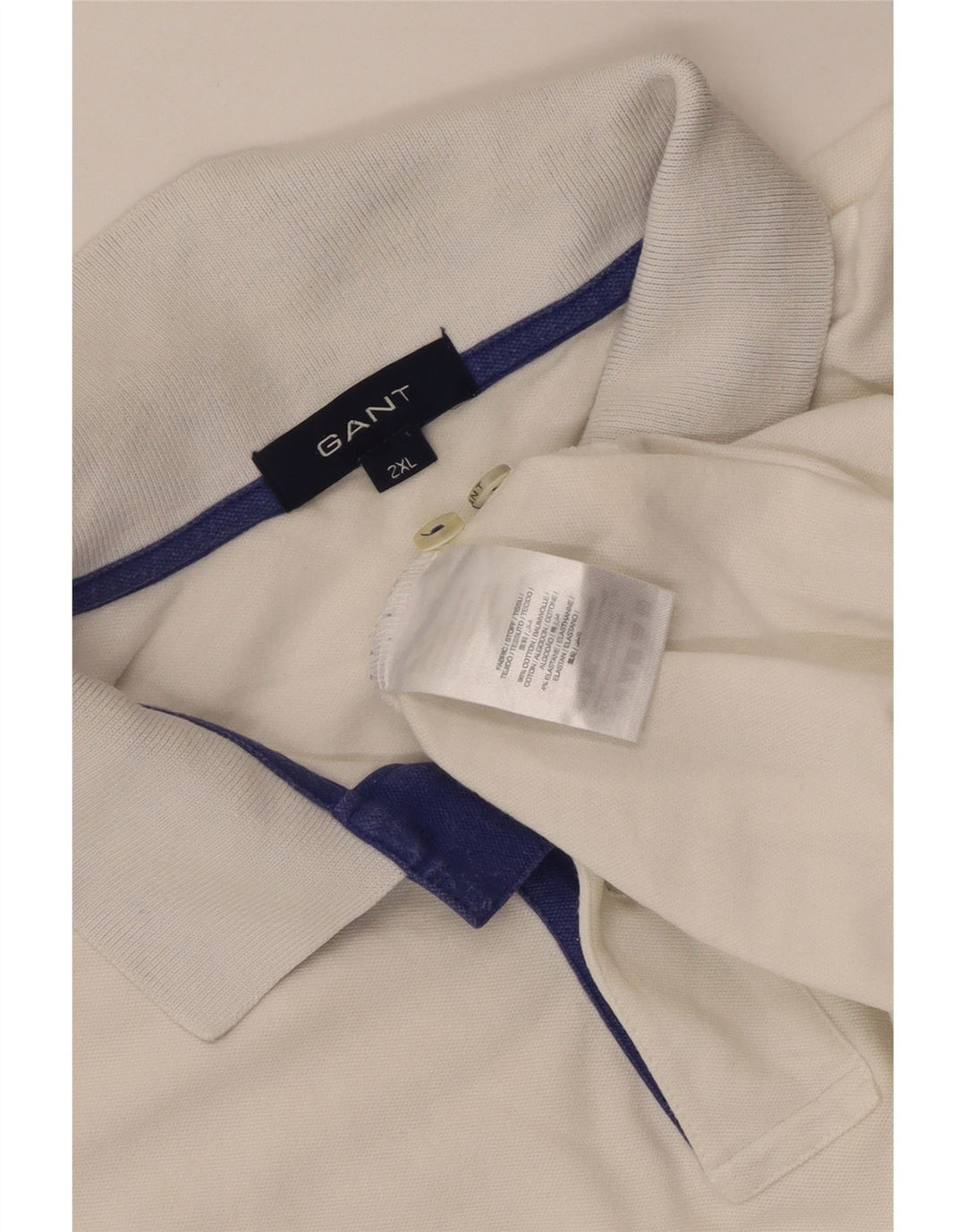 Camisa polo masculina Gant 2XL algodão branco clássico