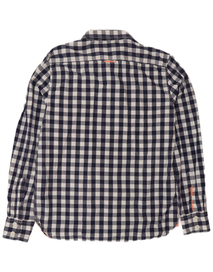 Camisa masculina Superdry 2XL algodão guingão azul marinho