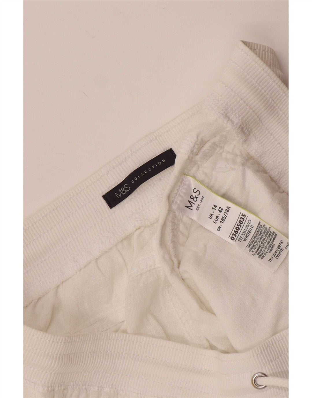 Shorts feminino Marks & Spencer Reino Unido 14 grande W32 linho branco