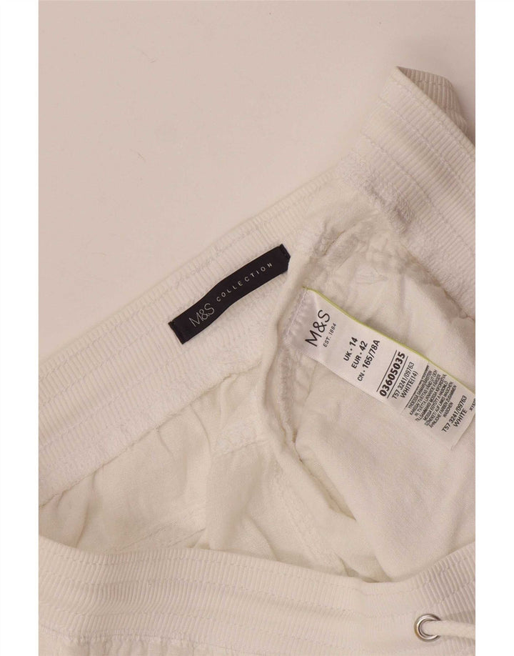 Shorts feminino Marks & Spencer Reino Unido 14 grande W32 linho branco