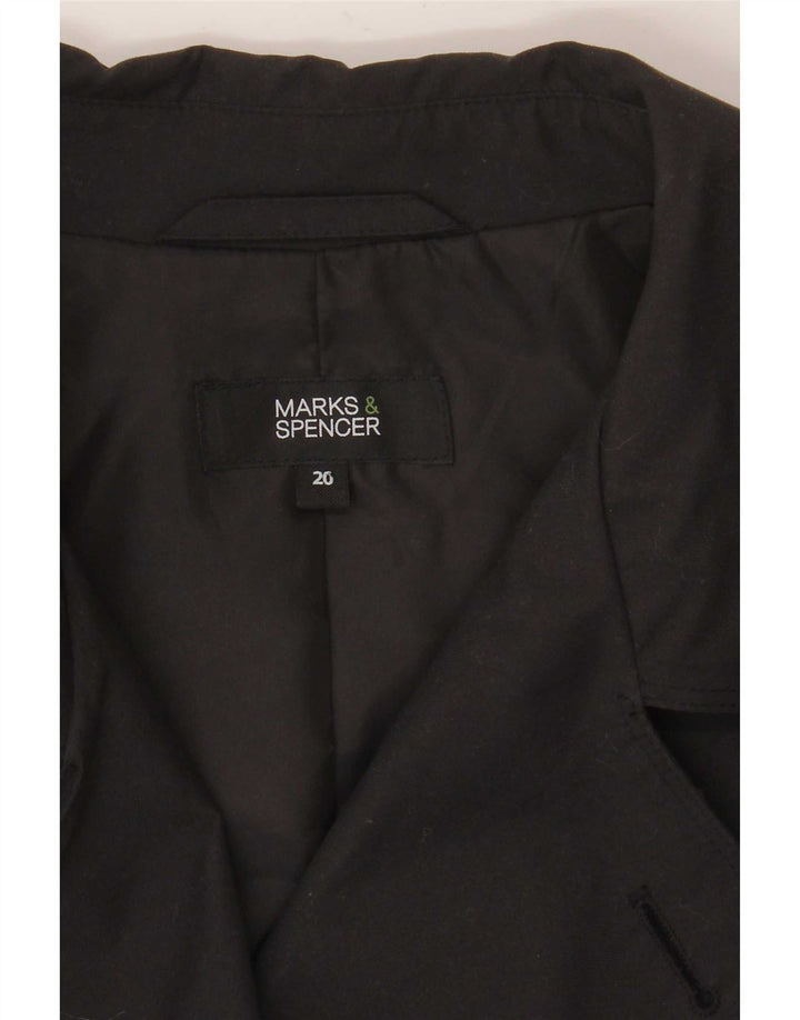 Casaco impermeável feminino Marks & Spencer UK 20 2XL preto poliéster