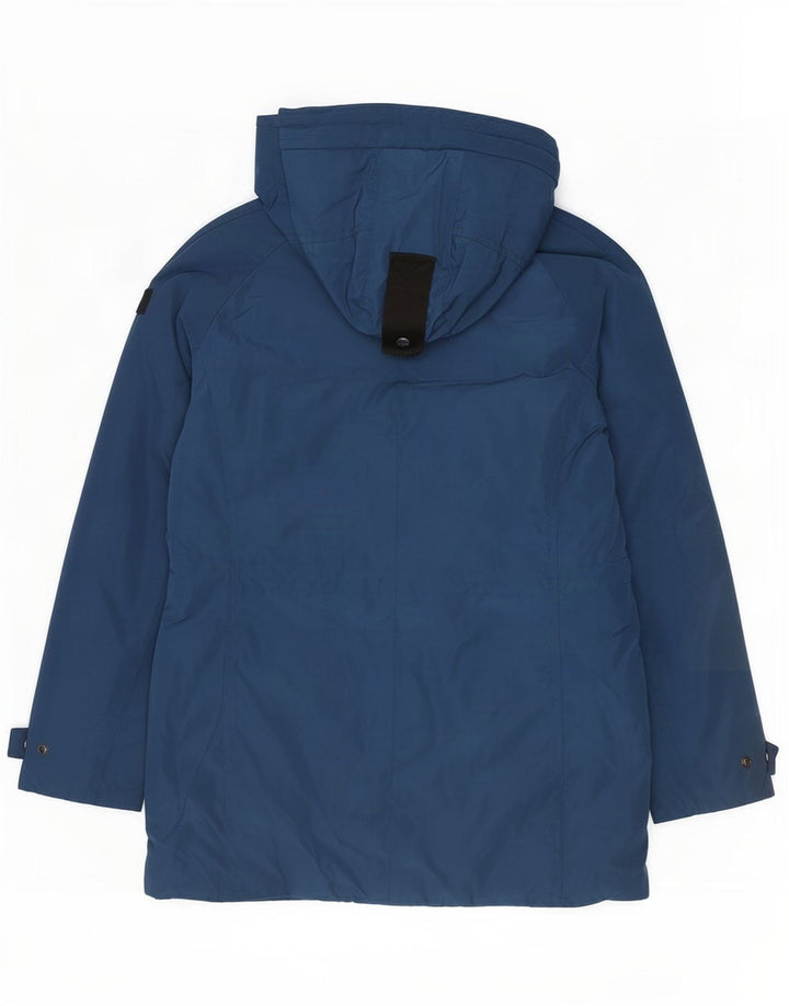 Jaqueta parka feminina acolchoada com capuz PEUTEREY Reino Unido 14 grande poliéster azul