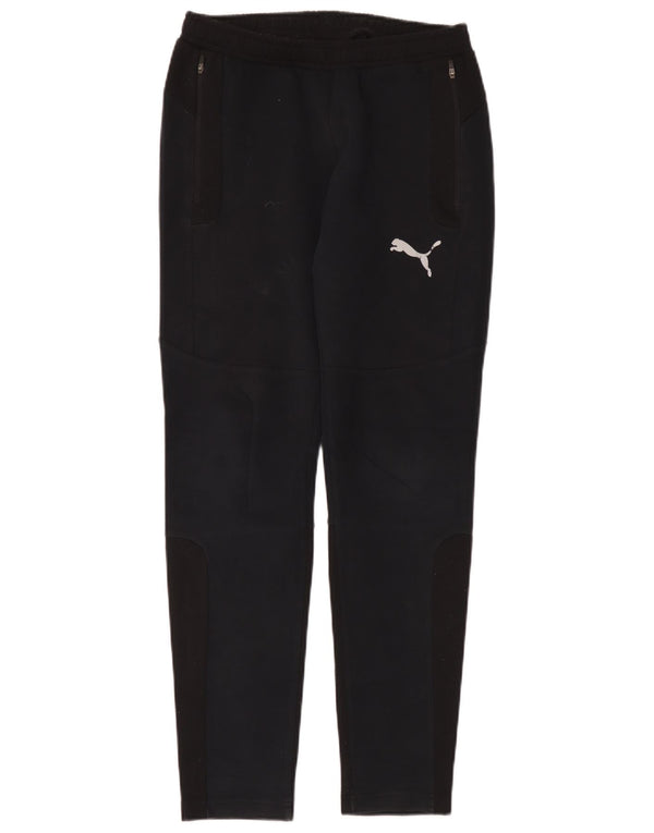 Calça de treino masculina Puma pequena de algodão preto