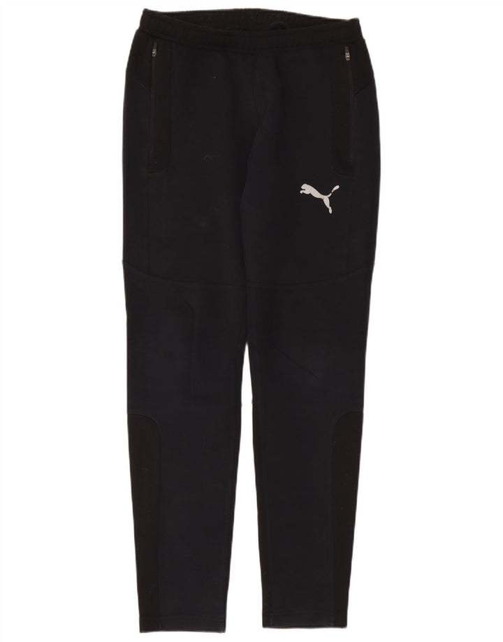 Calça de treino masculina Puma pequena de algodão preto