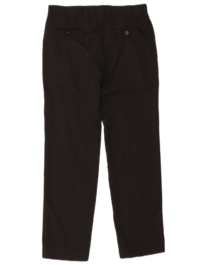 Calça chino reta feminina Marks & Spencer W32 L31 poliéster preto