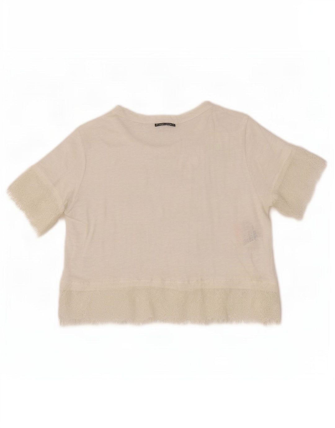 Blusa feminina Zara Top UK 12 linho branco médio