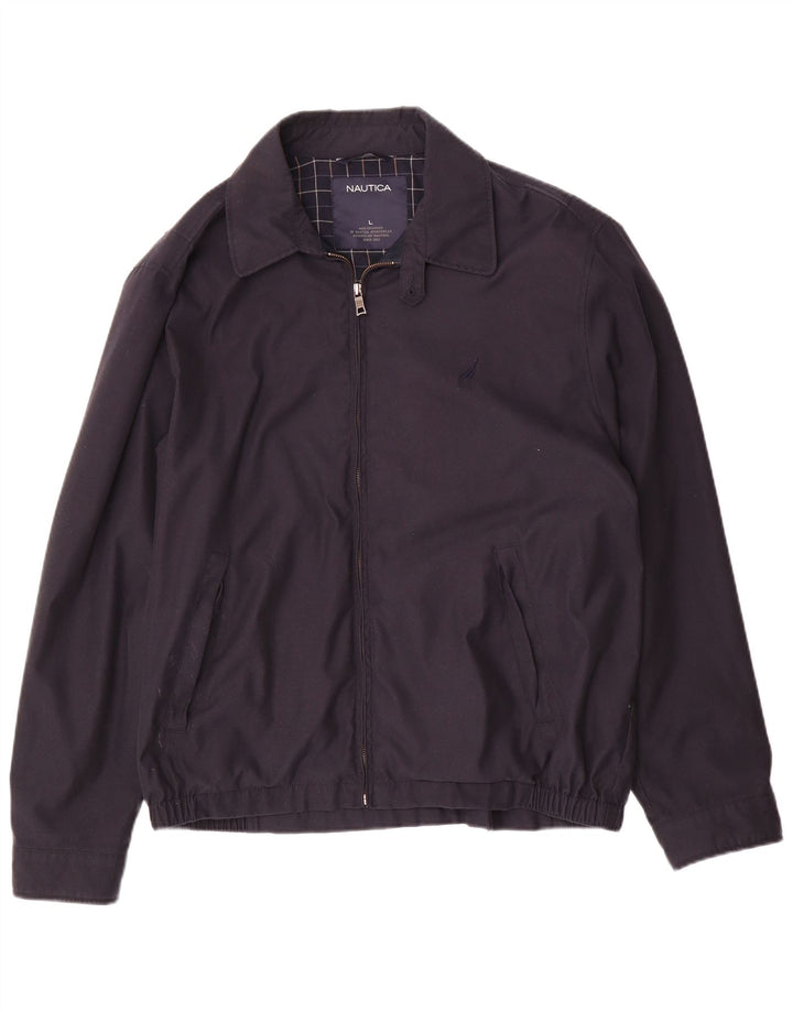 Jaqueta bomber masculina Nautica UK 40 grande poliéster azul marinho