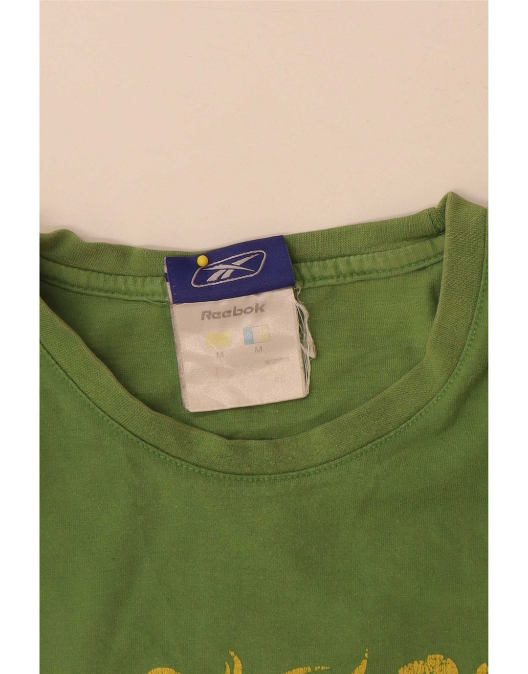 Camiseta gráfica masculina Reebok Top pequeno algodão verde