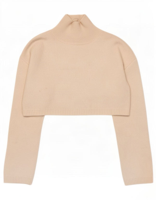 Suéter feminino Zara com gola alta e gola alta, tamanho UK 10, pequeno, branco