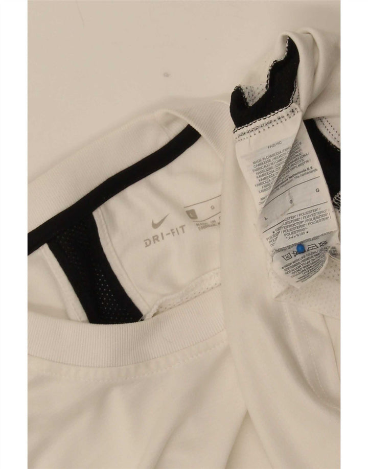 Camiseta Nike Masculina Dri Fit Top Grande Branco Colorblock Poliéster