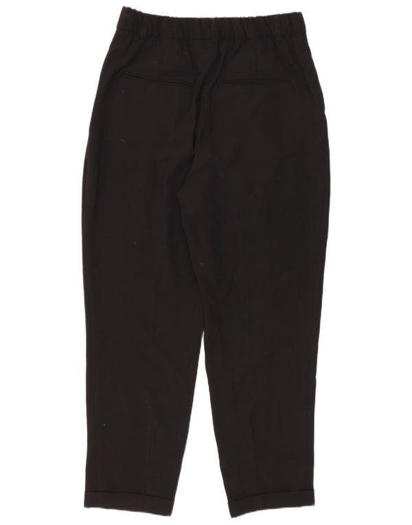 Zara Calça feminina casual cintura alta cônica pequena W26 L25 preta