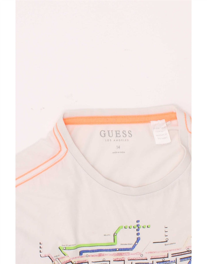 Camiseta Guess Boys Graphic 13-14 Anos Branco
