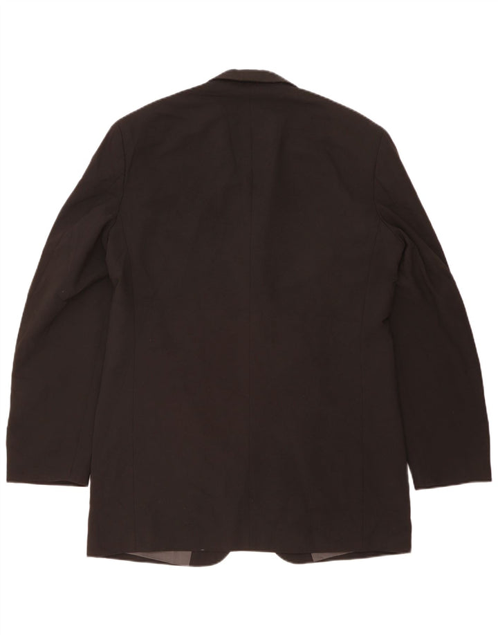 Jaqueta blazer masculina de 3 botões Marks & Spencer Reino Unido 40 poliéster preto médio
