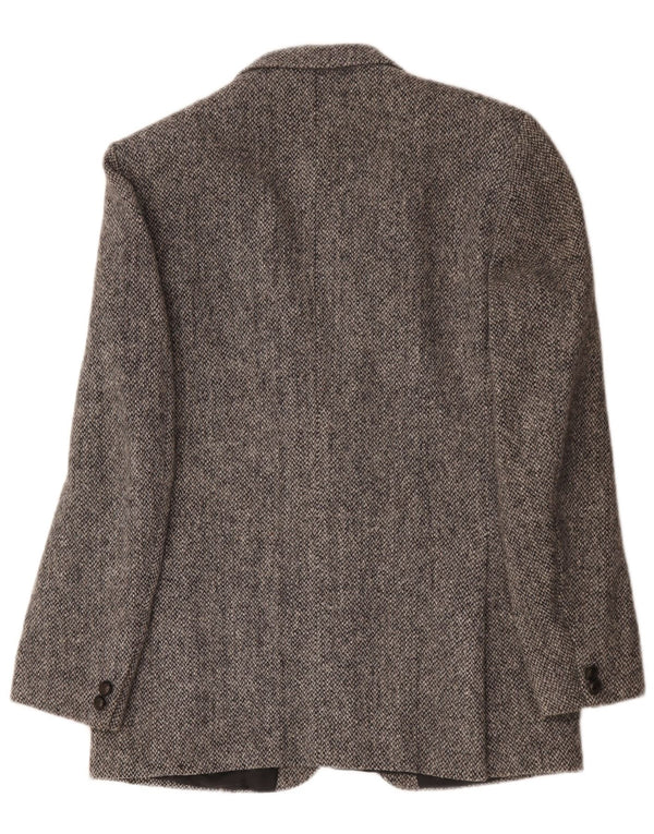 Jaqueta blazer masculina de 2 botões Harris Tweed Reino Unido 40 grande lã cinza