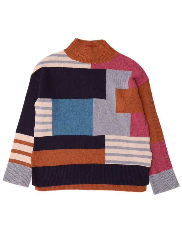 WHITE STUFF Suéter feminino com gola tartaruga Reino Unido 8 pequeno multicolorido