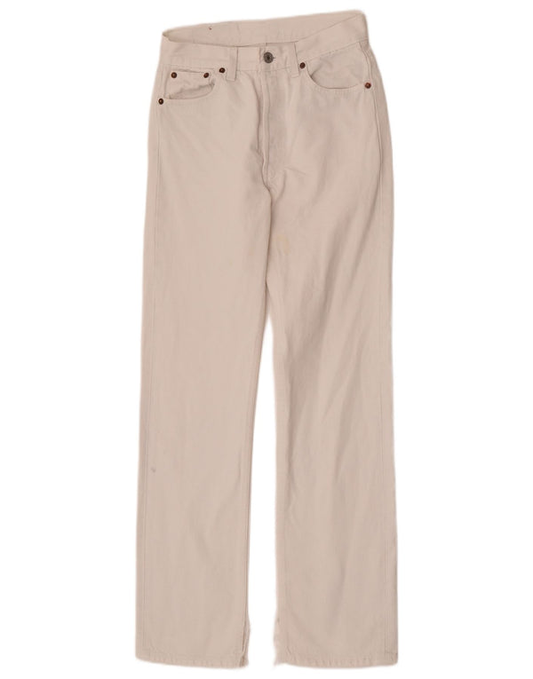 Calça jeans feminina Levi's 501 Straight W28 L32 algodão branco