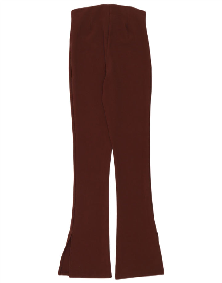 Zara Calça Feminina Flare Casual Médio W28 L32 Marrom Poliéster