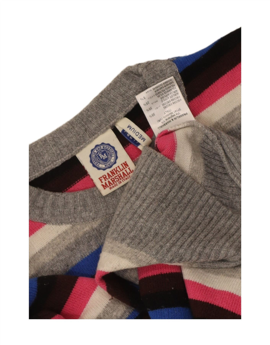 Suéter masculino Franklin Marshall com gola redonda, médio multicolorido