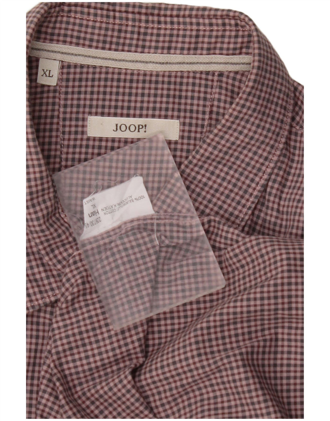 Camisa masculina JOOP XL algodão xadrez rosa