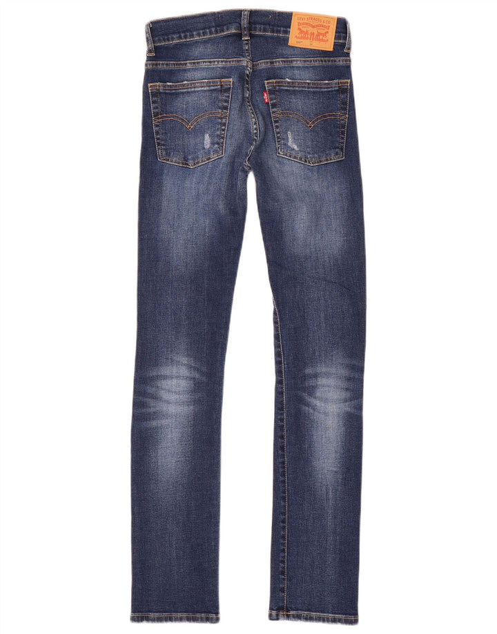 LEVI'S Boys 510 Jeans skinny desgastados 11-12 anos W26 L30 algodão azul