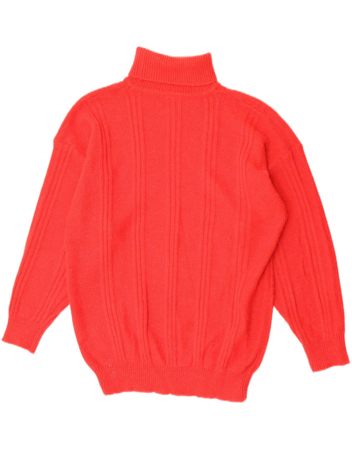 Suéter vintage masculino com gola redonda XL em acrílico vermelho