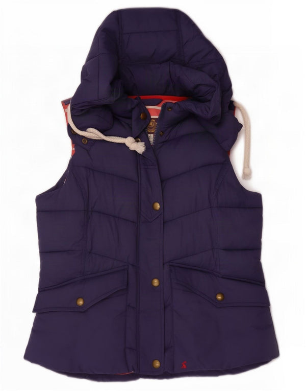Joules Colete acolchoado feminino com capuz Reino Unido 14 grande bloco colorido azul marinho