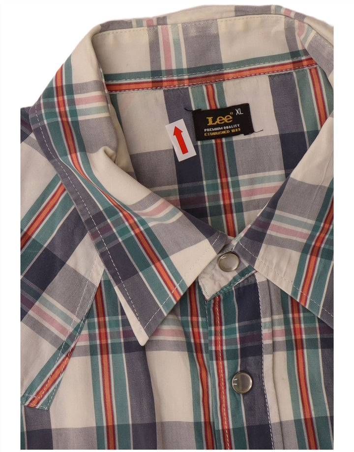 Camisa masculina de manga curta LEE XL algodão xadrez multicolorido
