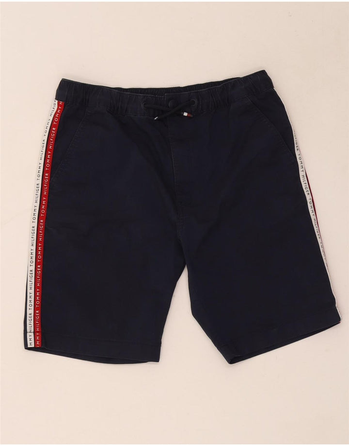 Tommy Hilfiger Mens Graphic Chino Shorts Médio W32 Azul Marinho Colourblock