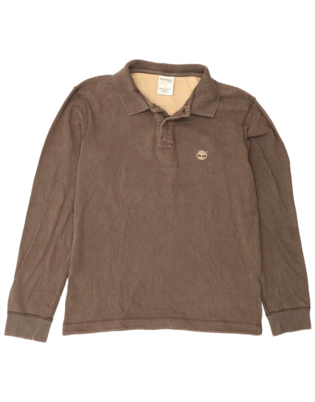 Camisa polo masculina Timberland manga comprida regular fit rugby marrom médio