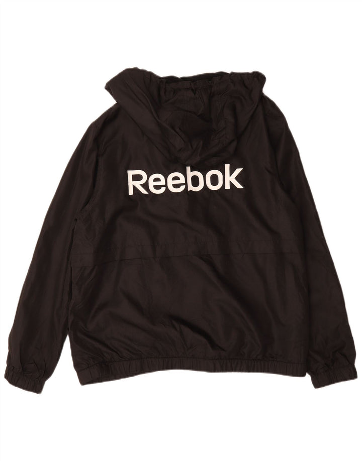 Jaqueta bomber com capuz masculina Reebok UK 40 grande poliéster preto