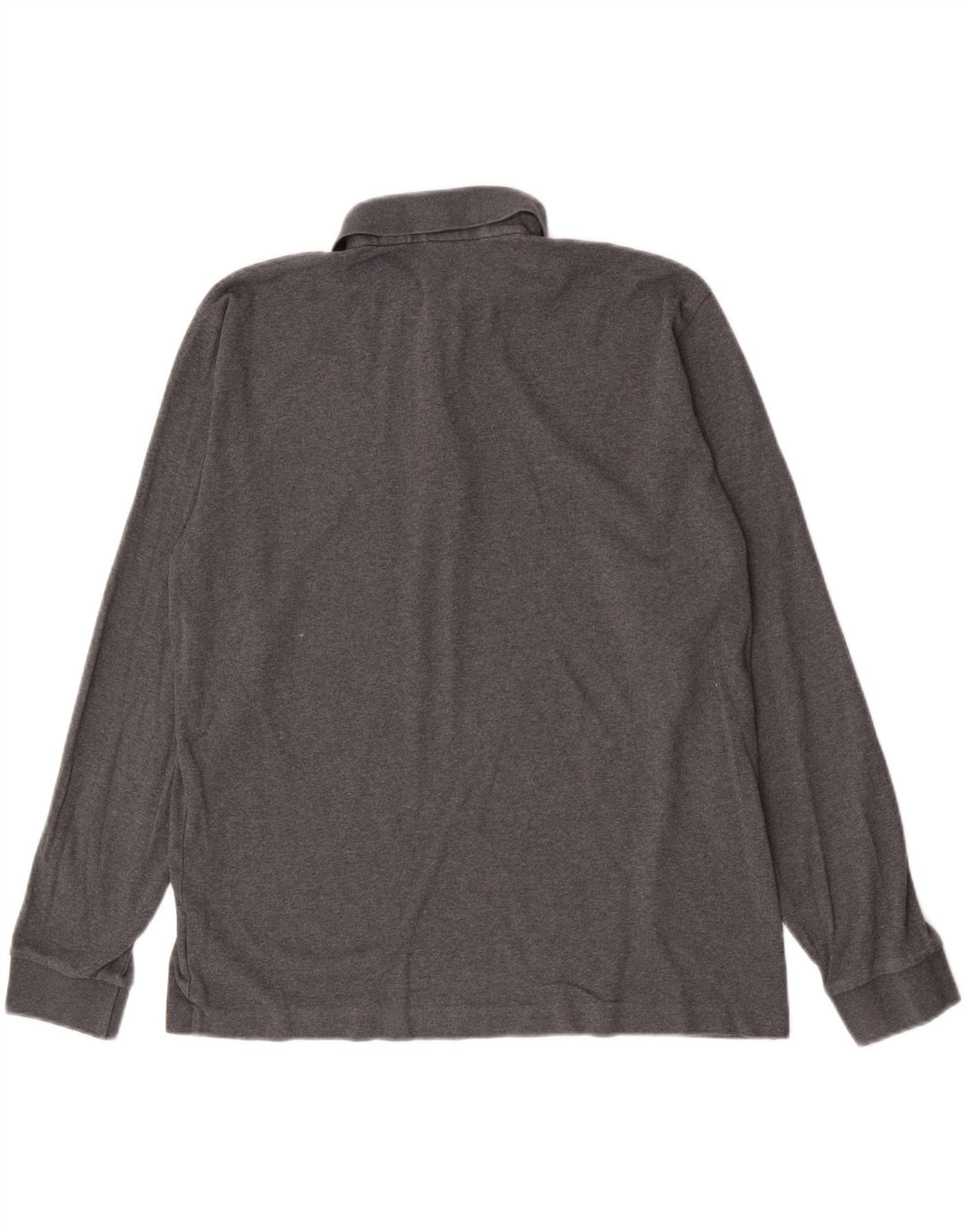 Camisa polo masculina de manga comprida Hugo Boss grande algodão cinza