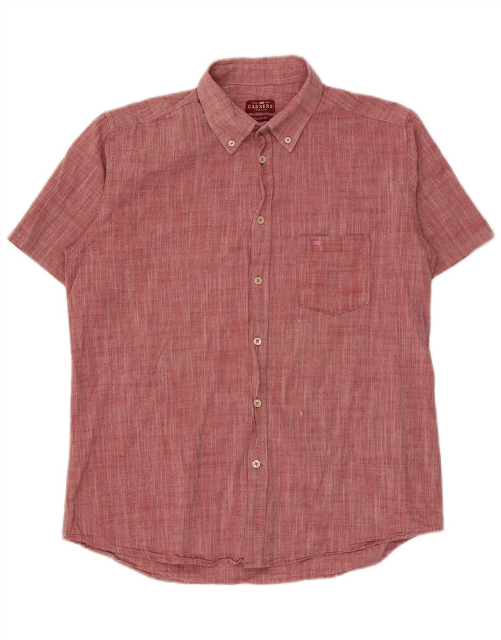 Camisa masculina Carrera manga curta regular fit grande vermelha