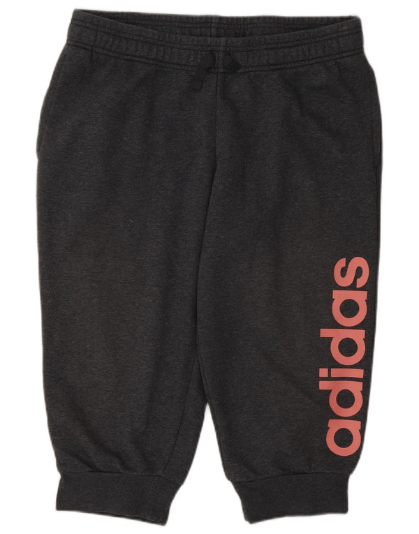 Adidas feminino gráfico capri calças de treino joggers reino unido 16/18 grande cinza