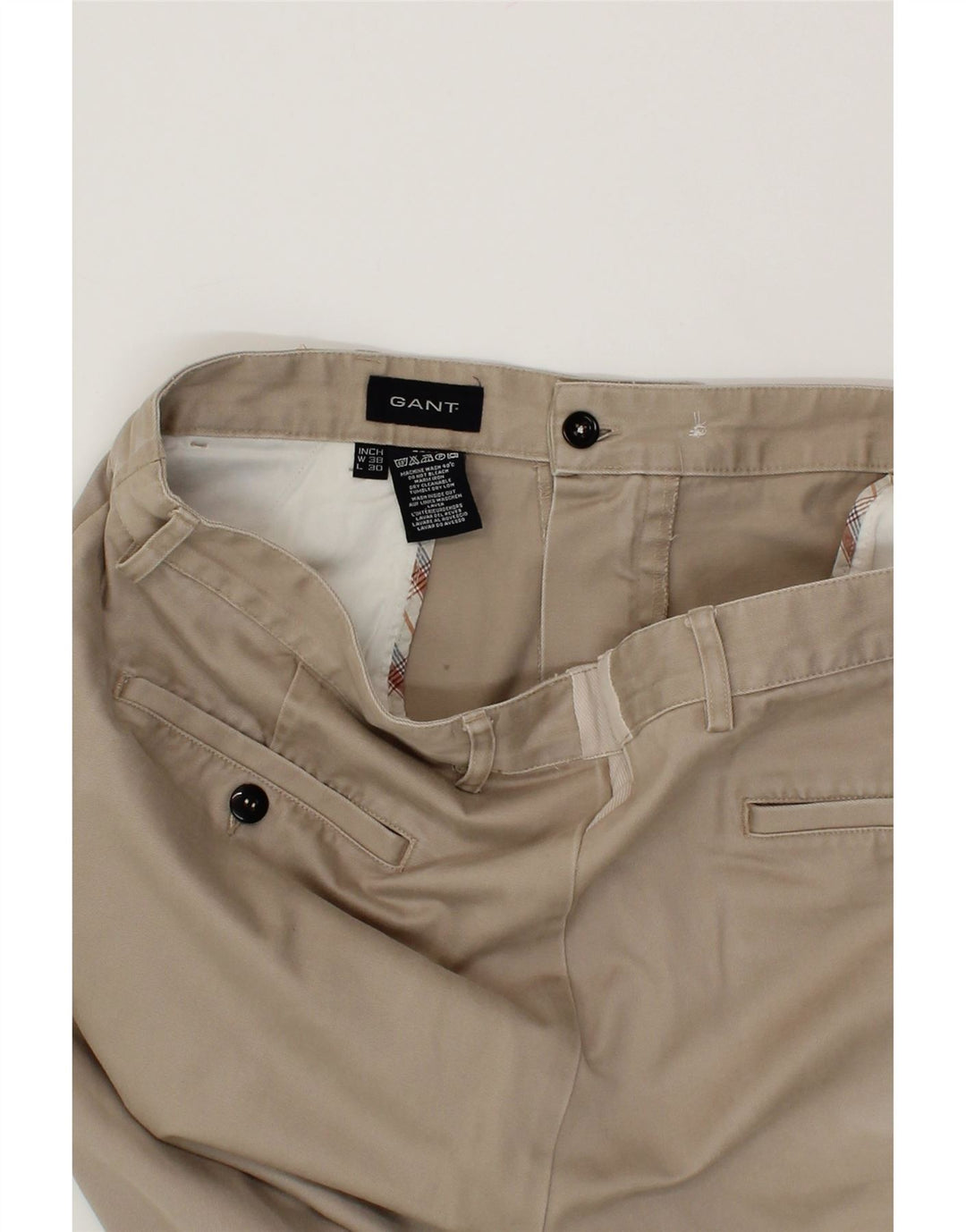 GANT Mens Slim Chino Trousers W40 L30 Beige Cotton Vintage Gant and Second-Hand Gant from Messina Hembry 