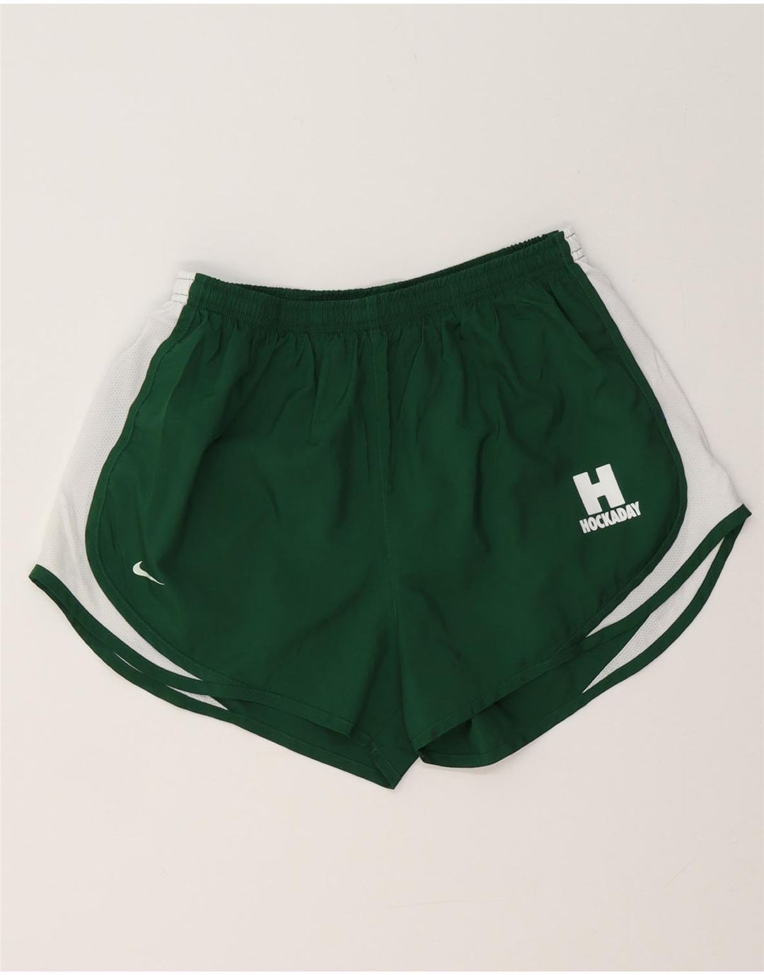 Shorts esportivos femininos Nike UK 14 grande verde colorblock poliéster