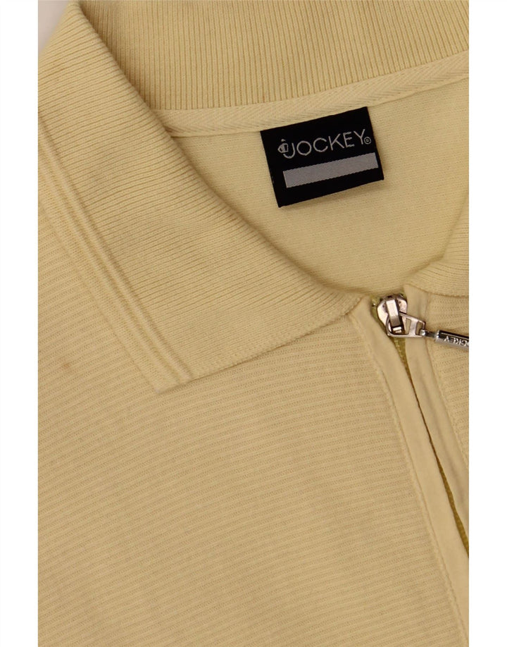 JOCKEY Mens Polo Neck Jumper Sweater Large Yellow Cotton Vintage Jockey and Second-Hand Jockey from Messina Hembry 