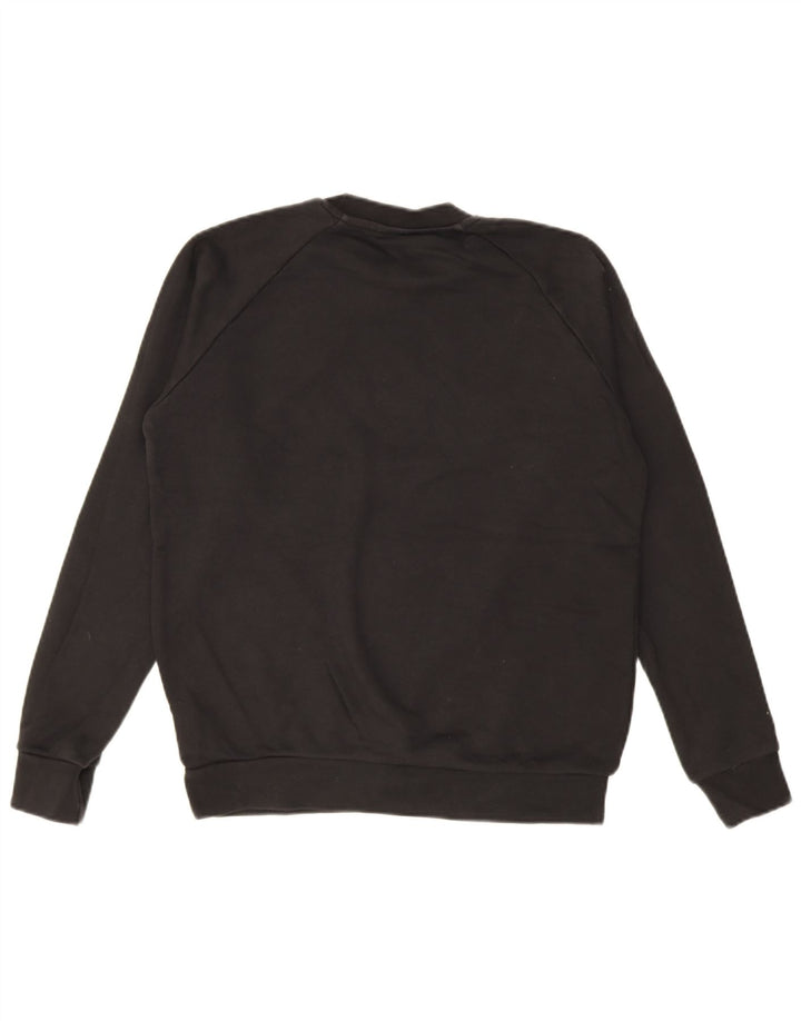 Adidas Mens Graphic Moletom Jumper Pequeno Algodão Preto