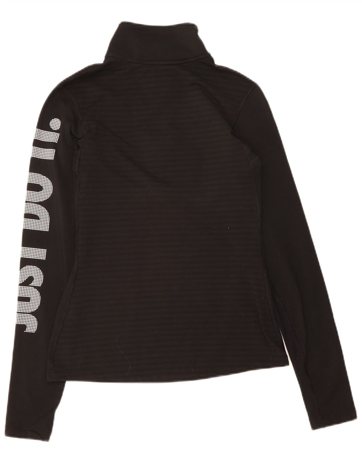 NIKE Womens Graphic Pullover Treino Top UK 12 Médio Preto Listrado