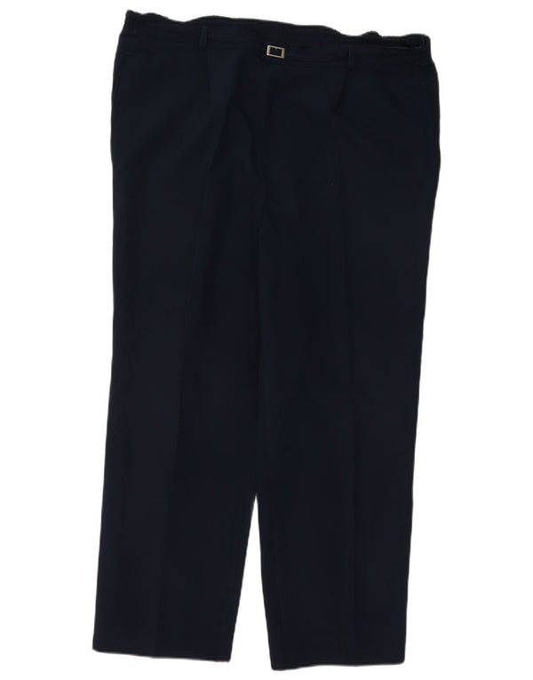 Calças cortadas femininas Marks & Spencer UK 14 grandes W36 L25 azul marinho
