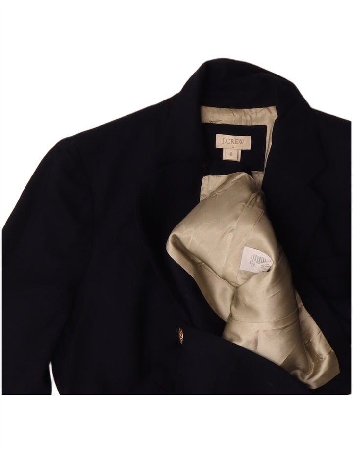 J. CREW Jaqueta blazer feminina de 2 botões US 0 XS azul marinho lã