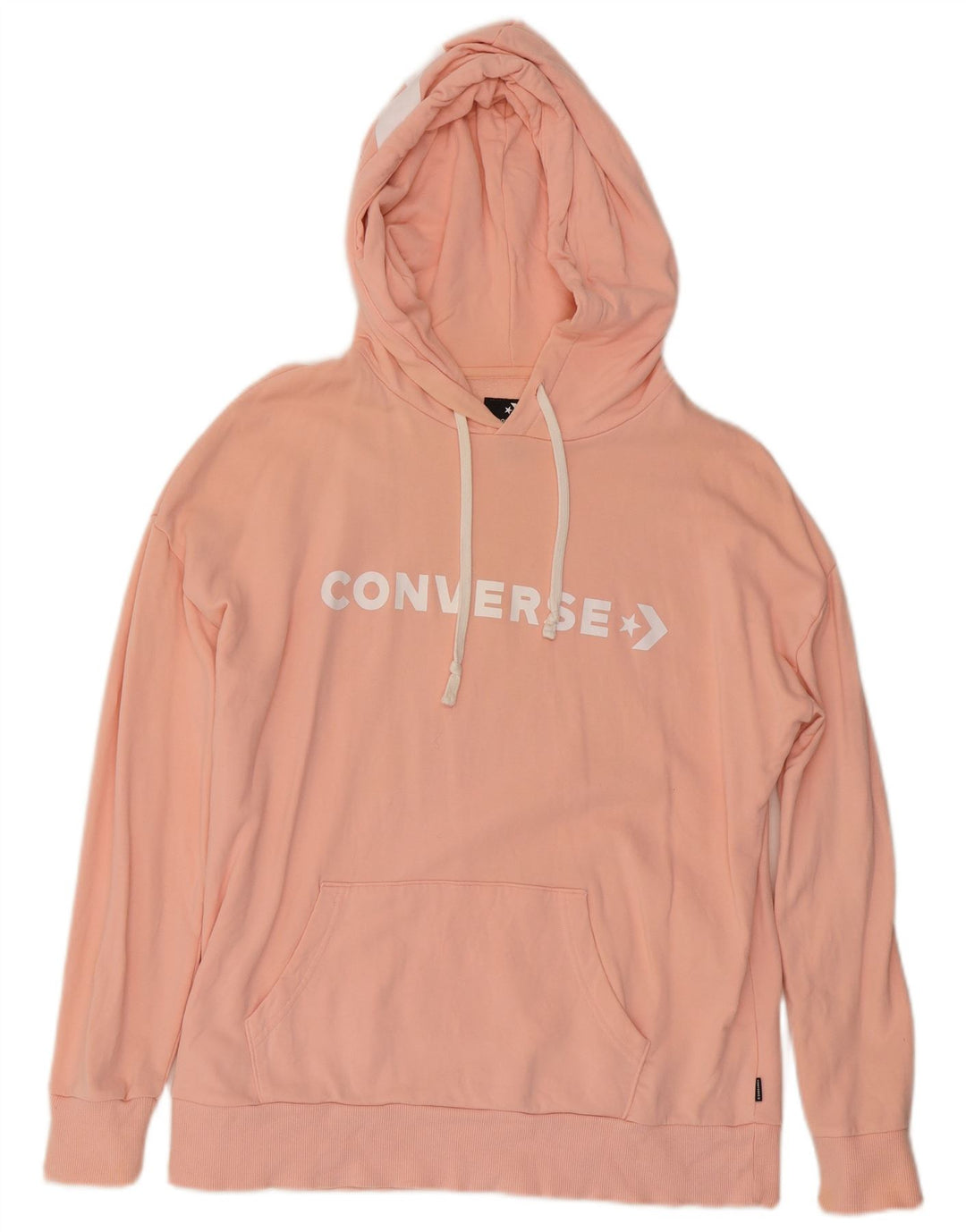 Suéter com capuz gráfico masculino CONVERSE médio algodão rosa