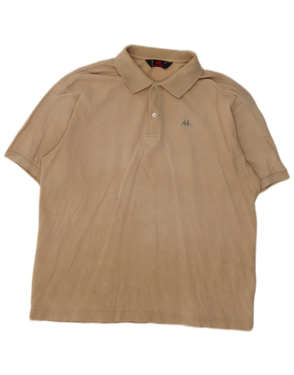 Camisa polo masculina Kappa grande algodão bege