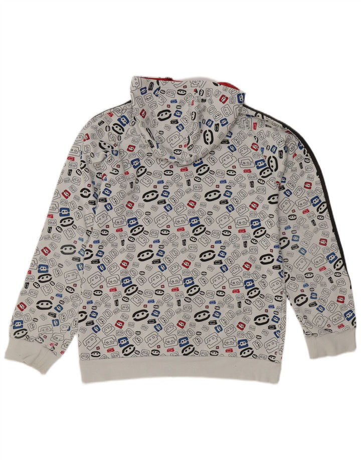 Adidas Meninos Abstract Pattern Hoodie Jumper 15-16 Anos Branco Geométrico