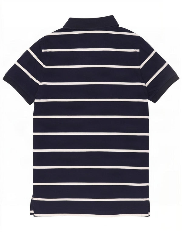 Camisa polo masculina Superdry médio algodão listrado azul marinho