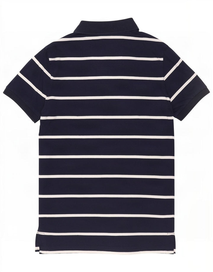 Camisa polo masculina Superdry médio algodão listrado azul marinho