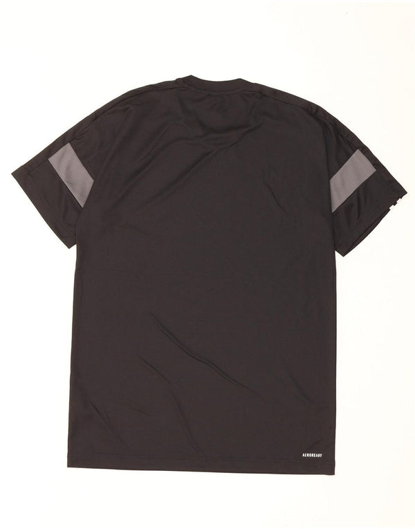 Adidas Mens Aeroready Camiseta Top Médio Preto Colourblock Poliéster